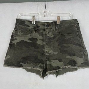 Aeropostale Dark Green Camo Cut Off Shorts Size 10